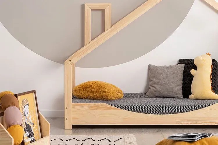 Drewniane łóżko dziecięce domek K8-R18