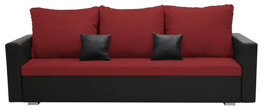 Kanapa sofa 3 os z funkcją spania EKO Ciemny brąz/Czarny