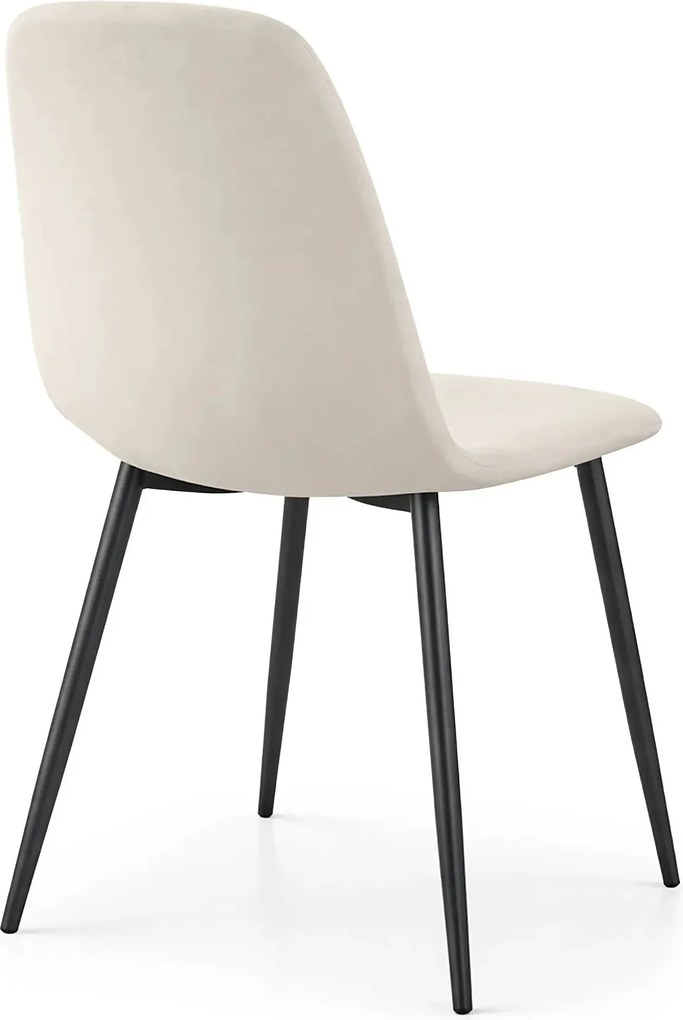 Kremowe welurowe krzesło pikowane A9-Z47