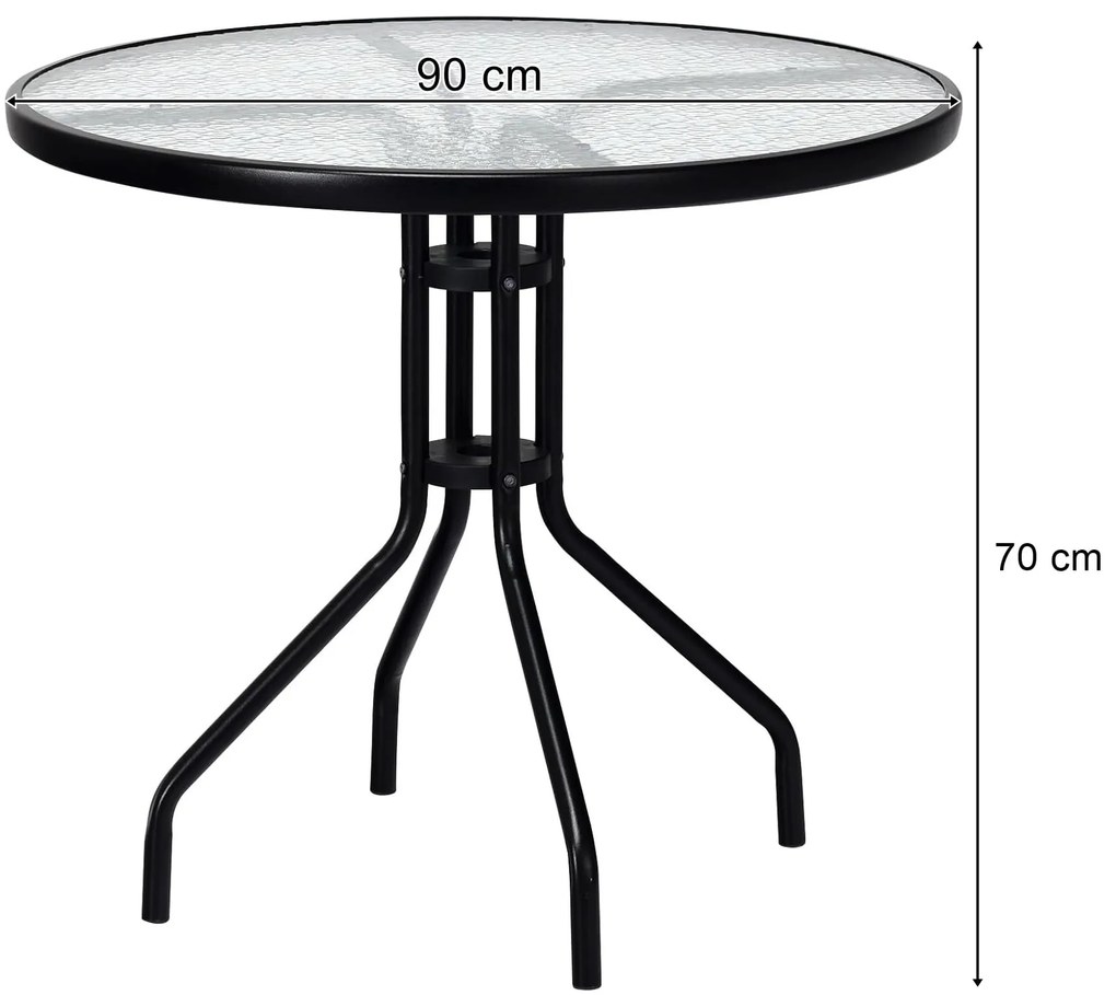 Stół ogrodowy szklany ISLAND Okrągły 90cm