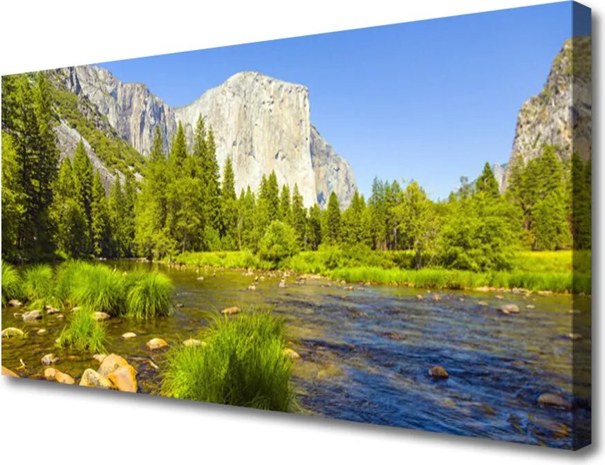 Obraz canvas na ścianę Alpejska Sielanka nad Wodą