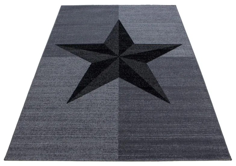 Dywan nowoczesny Plus Gwiazda szaro-czarny 160 cm x 230 cm