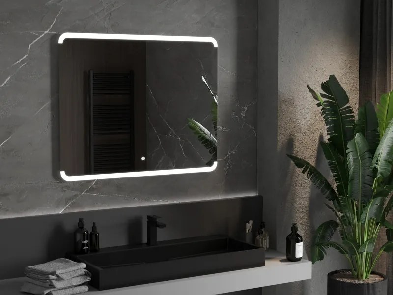 Mexen Nida lustro łazienkowe podświetlane 100 x 80 cm, LED 6000K, antypara - 9806-100-080-611-00