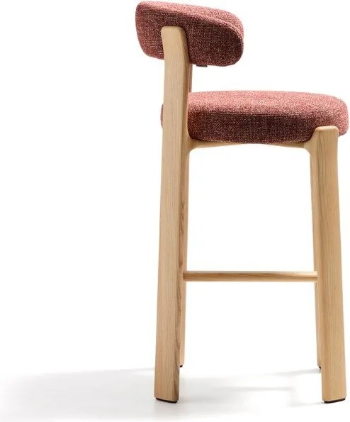 Hoker z litego drewna jesionowego w kolorze terakoty/w jasnym naturalnym kolorze (wysokość siedziska 75 cm) Granite – Kave Home