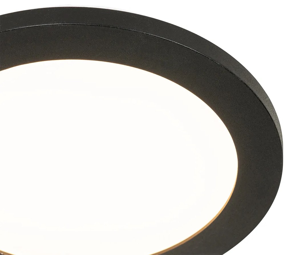 Nowoczesna lampa sufitowa czarna 22,5 cm z diodą LED IP44 - Steve Nowoczesny Oswietlenie wewnetrzne