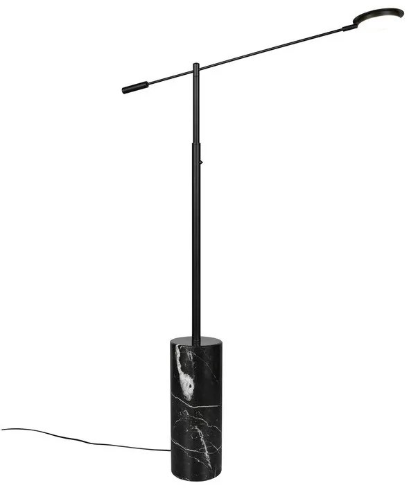 Czarna lampa stojąca LED (wysokość 145 cm) Fiore – Trio Select