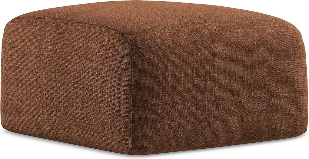 Pufa - z tkaniny strukturalnej - terakota - LEILA