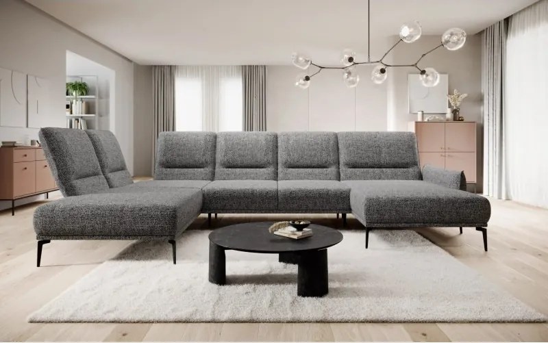 Narożnik STORM XL układ U Lewostronny z funkcją regulacji oparcia i wysuwu podnóżka WERSAL