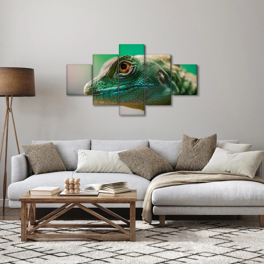 Szczegółowy obraz jaszczurki (125x70 cm)