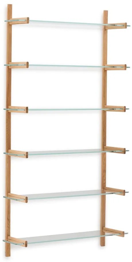 Szklany modułowy system półek w naturalnym kolorze 110x202x30,5 cm Sitra – Kave Home