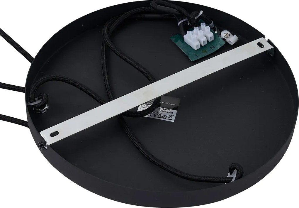 Nowoczesna lampa wisząca czarna ze szkłem dymnym 3-punktowa - Sheena