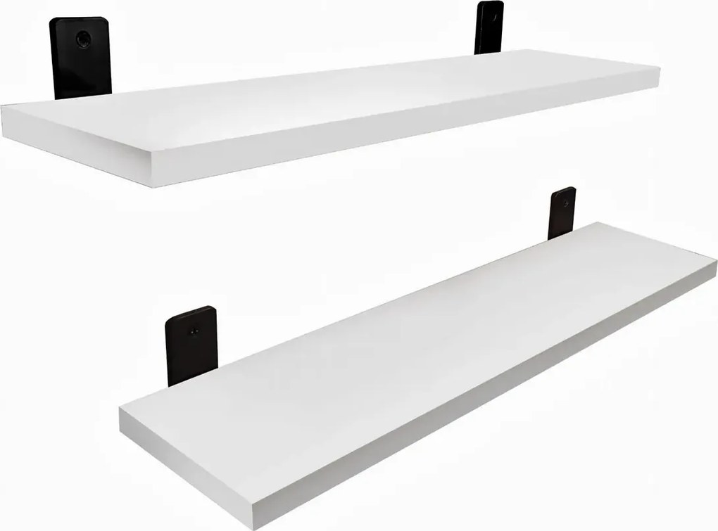 Białe klasyczne półki ścienne 2 sztuki 80 cm G9-T09
