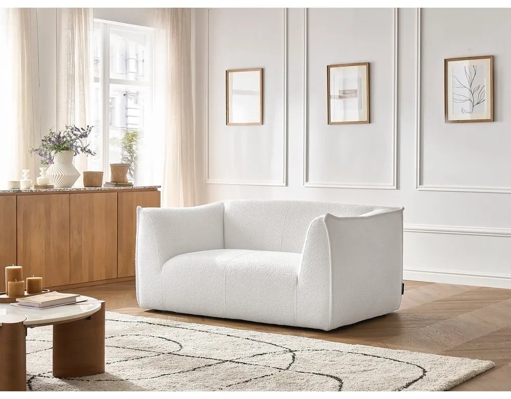 Biała sofa z materiału bouclé 170 cm Giorgia – Bobochic Paris