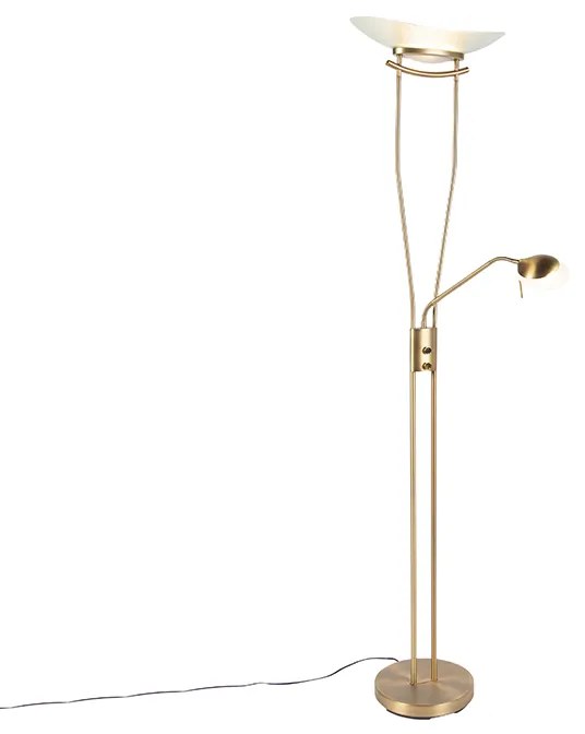 Nowoczesna lampa podłogowa brązowa zintegrowana z LED i ściemniaczem - Lexus