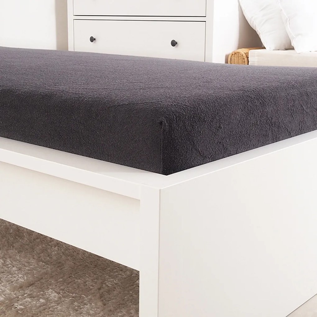 4Home prześcieradło frotte Perfect antracyt, 90 x 200 cm