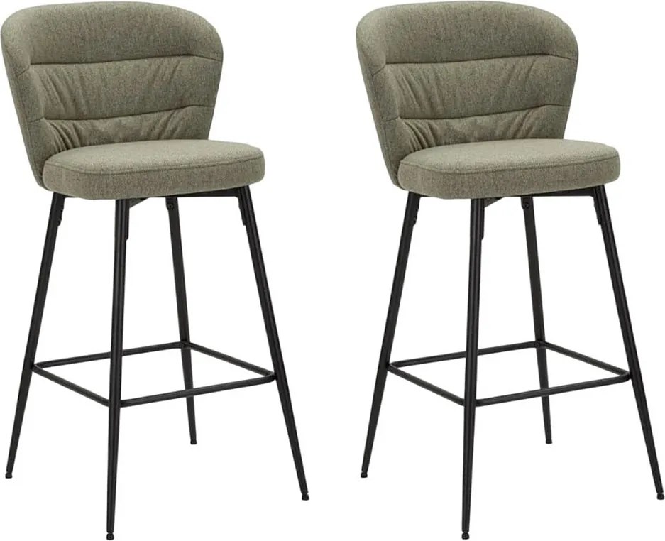 Zestaw krzeseł barowych Lausanne Green 2 szt. 52X59X108 cm
