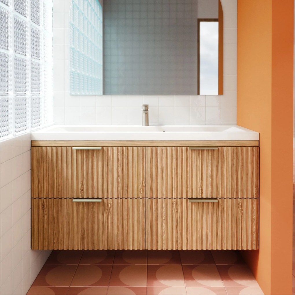 Umywalka wpuszczana w blat z konglomeratu WAVE 120 cm