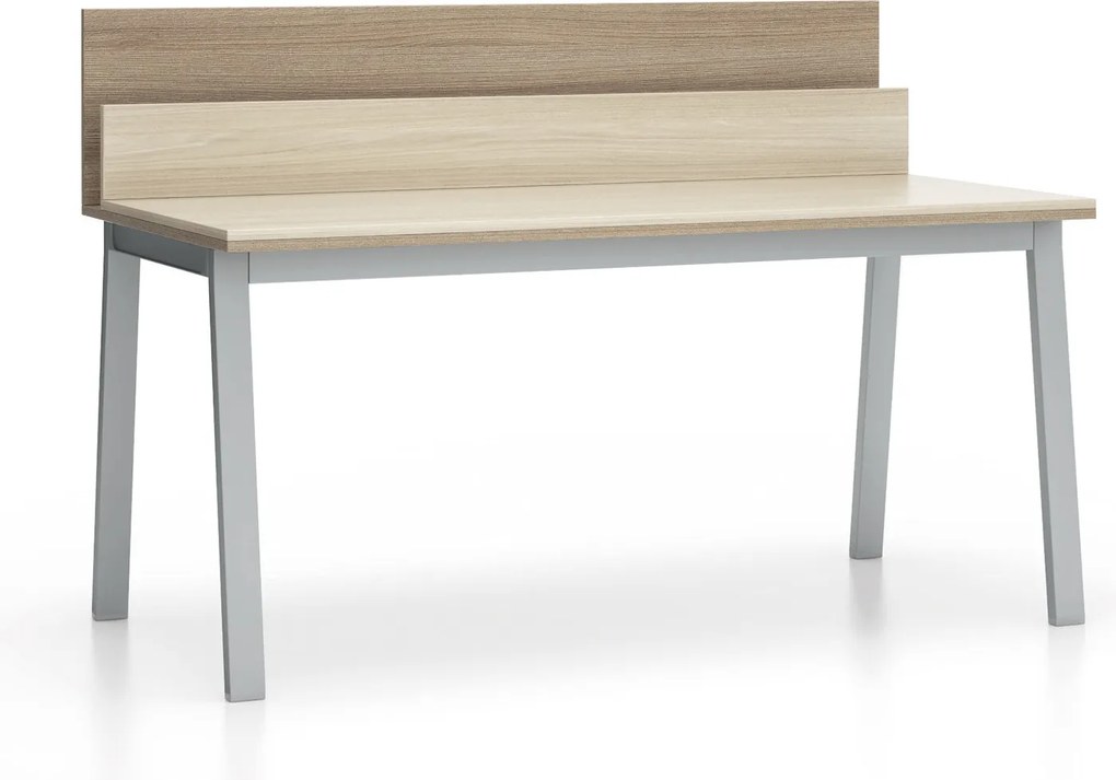 Biurko SINGLE LAYERS z przegrodami, dąb naturalny/dąb bejcowany