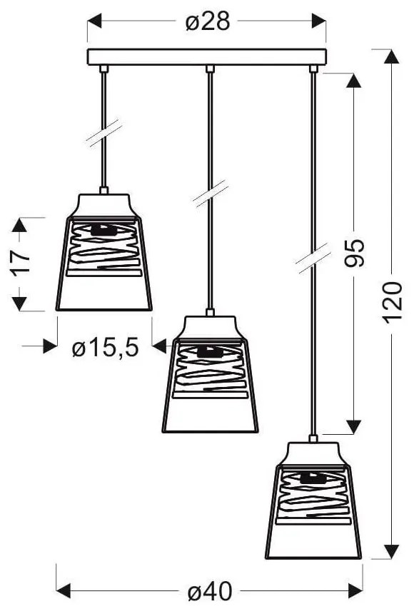 Czarna lampa wisząca ze szklanym kloszem Fresno – Candellux Lighting