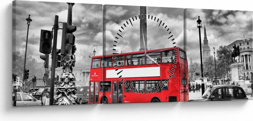 Obraz - Trafalgar Square (z zegarem) (90x30 cm)