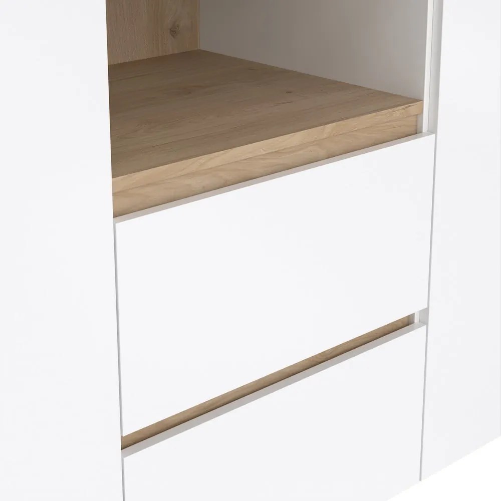 Biało-naturalna komoda w dekorze dębu 149x84x48 cm Next – Tvilum