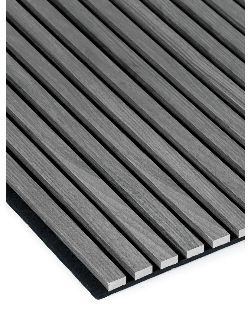 Drewniany panel akustyczny, 2400 x 600 mm, czarny podkład, dąb grafitowy