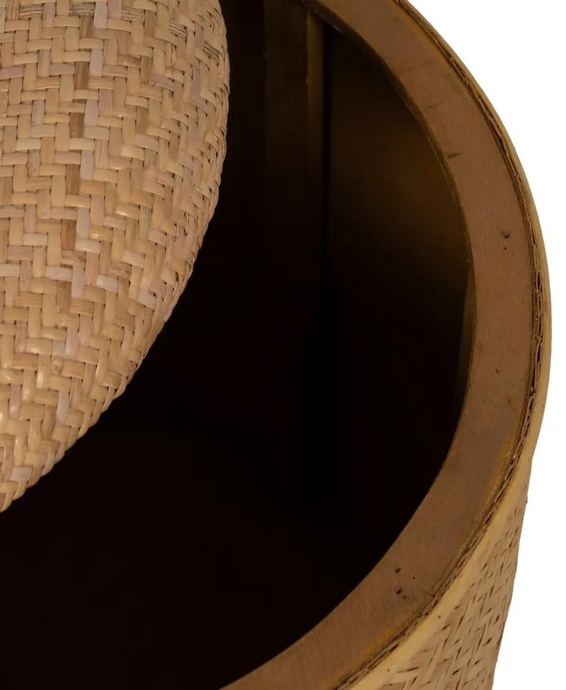 Pleciony puf w naturalnym kolorze Rattan – Ixia