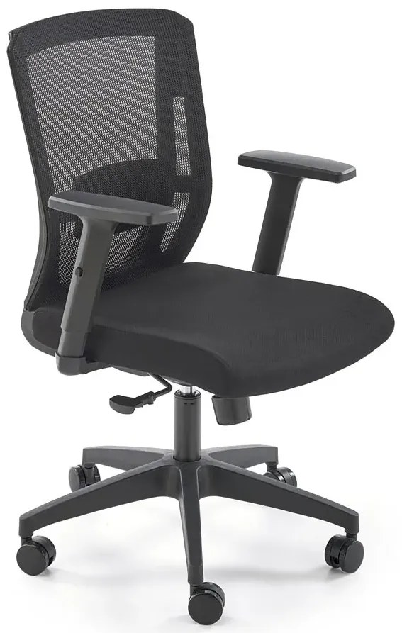 Ergonomiczny czarny obrotowy fotel z regulacją podłokietników Z2-Z18