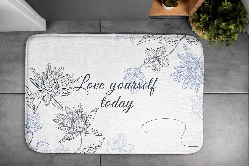 Dywanik łazienkowy Dywanik łazienkowy Kwiaty Minimalistyczny