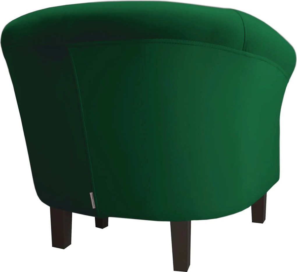 Fotel Milo tkanina Welur wygodny fotel tapicerowany do salonu i sypialni : Kolor nogi - Venge, Kolor tkaniny - VELVET - MG25, Wysokość nogi - 15 cm