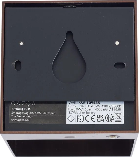 Nowoczesny kinkiet w kolorze ciemnego brązu z LED i dotykowym ściemniaczem, akumulatorowy - Joris Groove