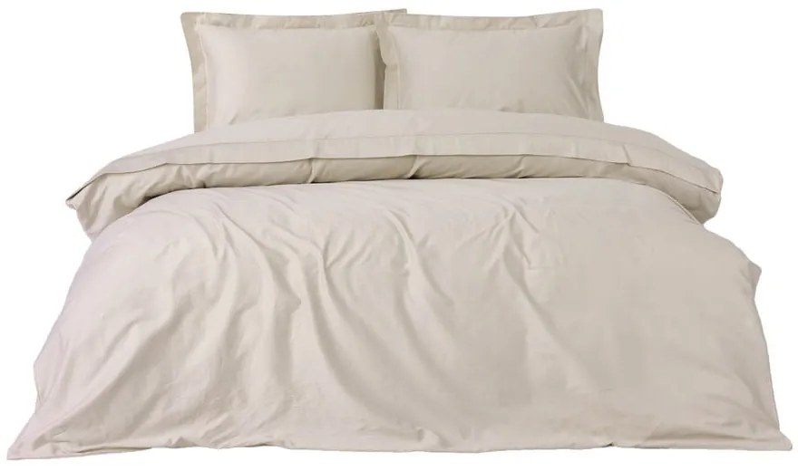 Beżowa pościel dwuosobowa z satyny bawełnianej 240x220 cm Elegant – Mijolnir