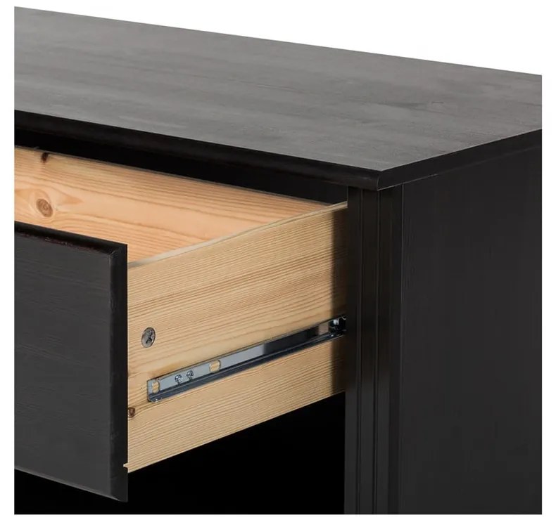 Ciemnobrązowa szafka pod TV z litego drewna sosnowego 137x47 cm Anita – Støraa