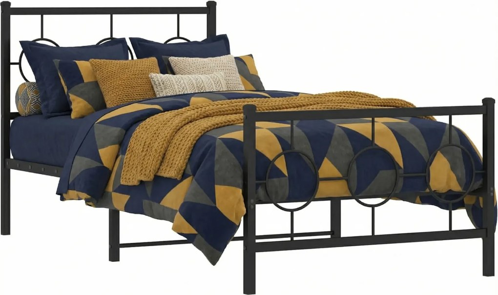 Czarne Metalowe Łóżko W Stylu Loft 100X200Cm H9-G67