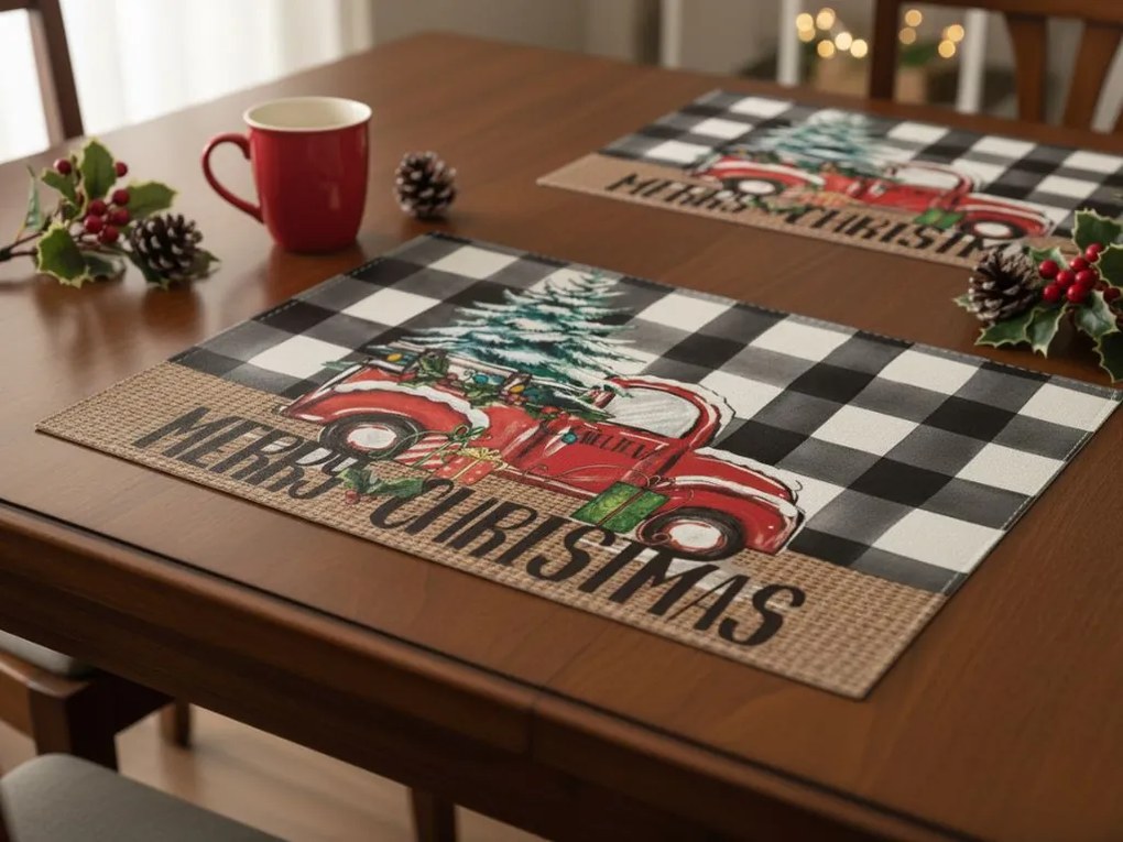 Świąteczna podkładka na stół MERRY CHRISTMAS 30x45 cm, biała