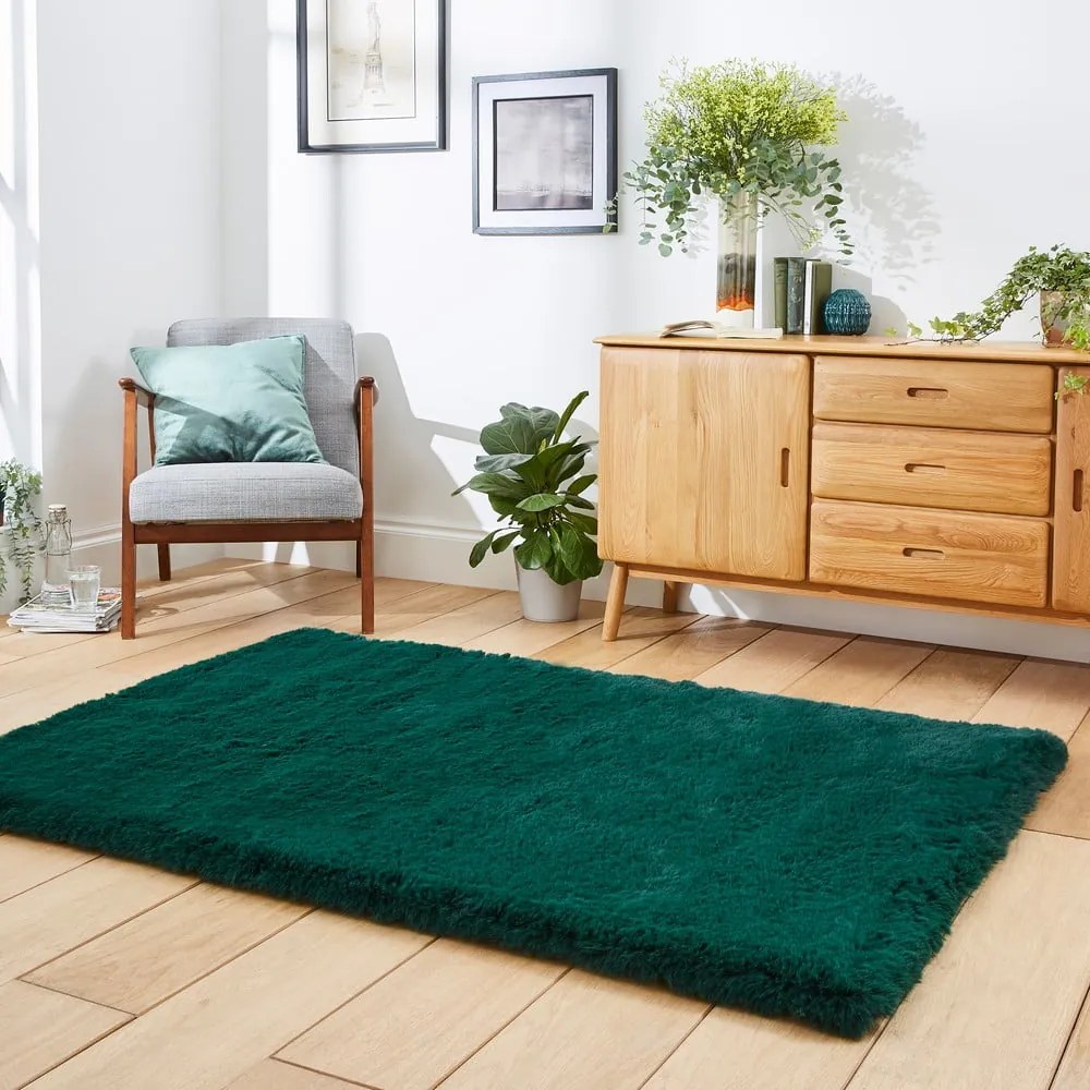 Zielony dywan Think Rugs Super Teddy, 60x120 cm