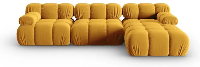 Żółta aksamitna sofa 285 cm Bellis – Micadoni Home