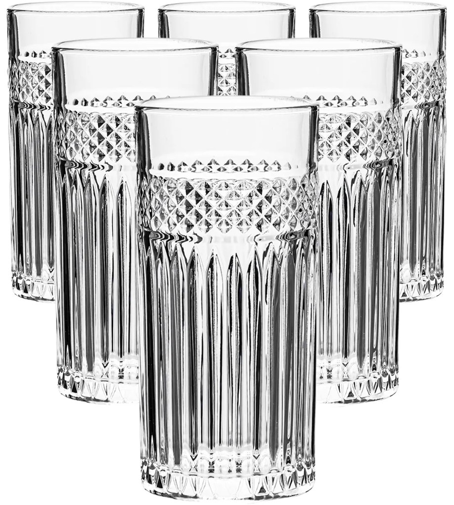 Altom Zestaw wysokich szklanek Greta 360 ml, 6szt.