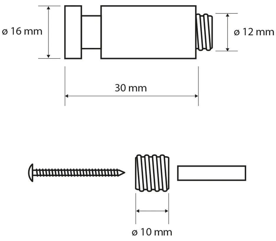 SAPHO XR212 X-Round wieszak 3 cm,  srebrny