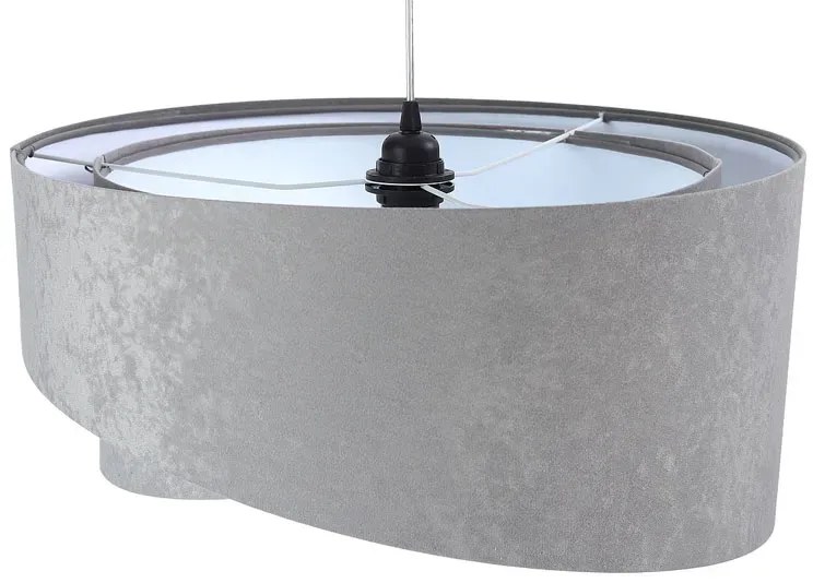 Szaro-biała lampa wisząca welurowa - 8X EX974 K3-M10