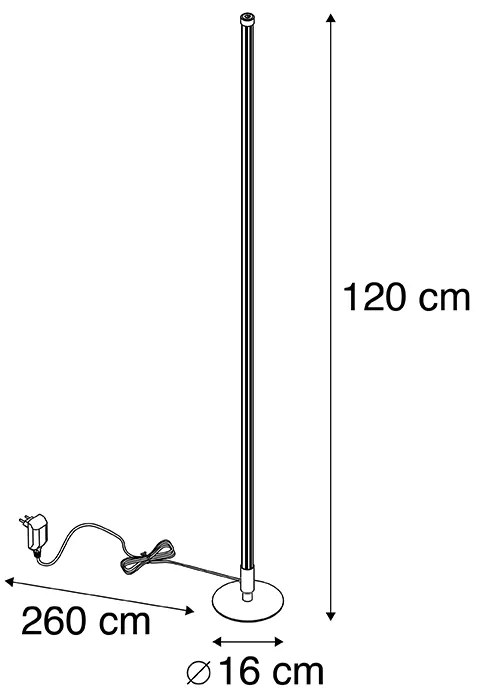 Lampa podłogowa czarna, w tym LED ze ściemniaczem dotykowym 3-stopniowe ściemnianie - Line-up Nowoczesny Oswietlenie wewnetrzne