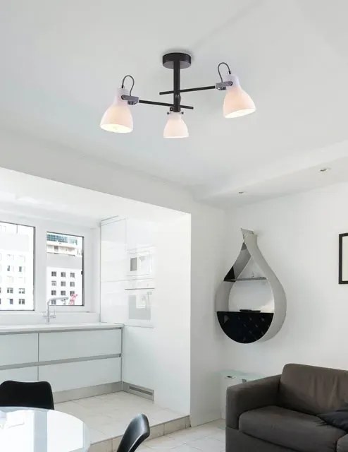 Czarny potrójny loftowy żyrandol - S596 A3-P35