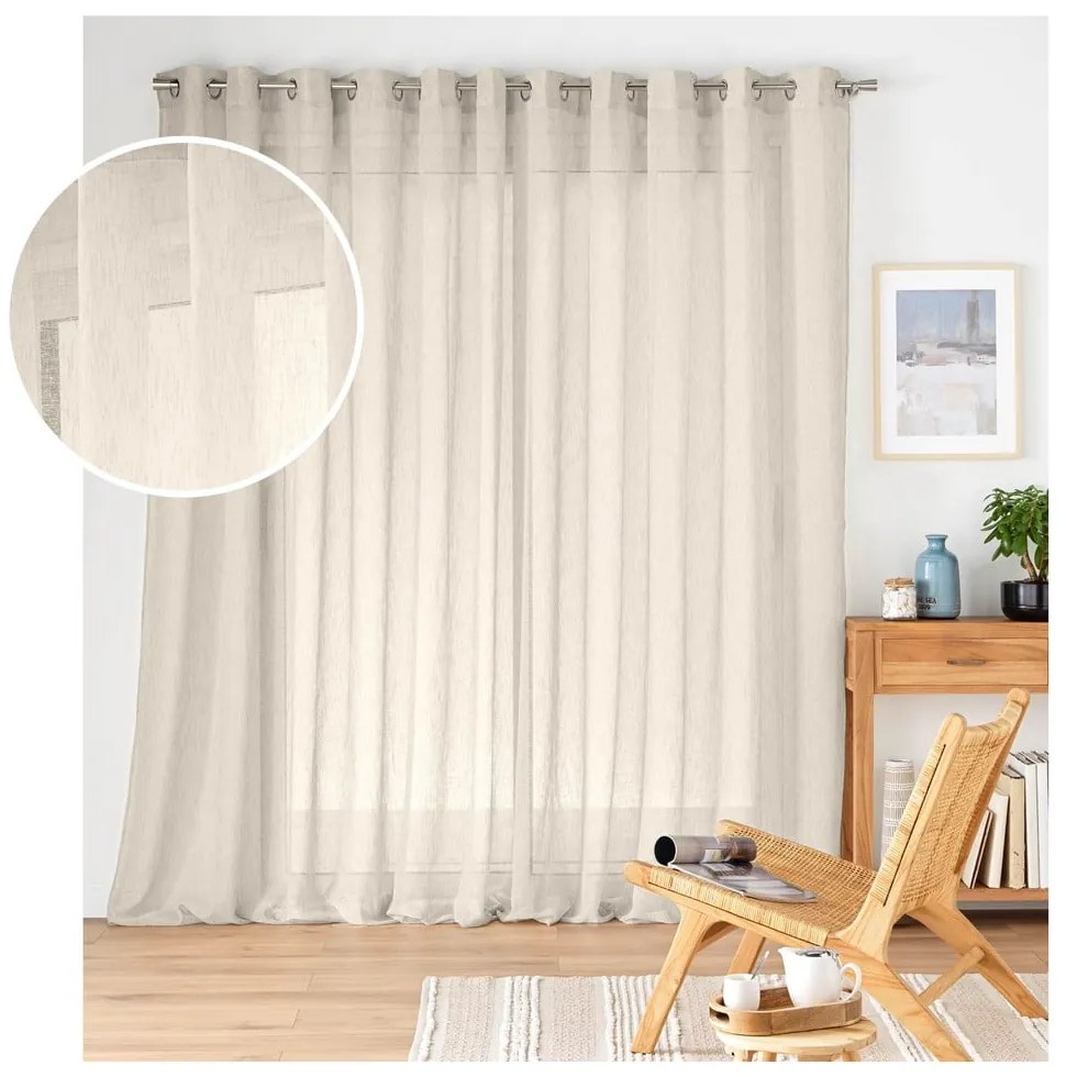 Firanka w naturalnym kolorze 400x240 cm Carlin – douceur d'intérieur