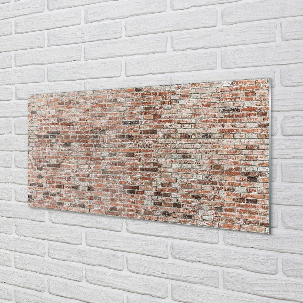 Szklany Panel Cegła mur vintage