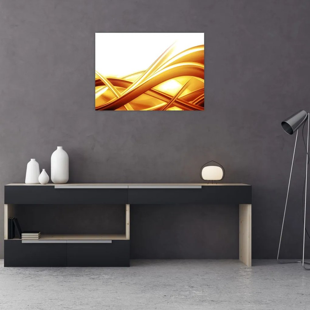 Obraz na szkle - Żółta abstrakcja (70x50 cm)