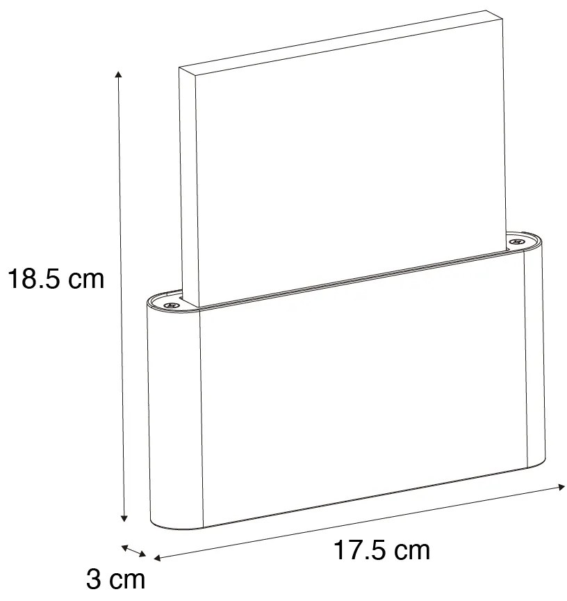 Oświetlenie ścienne zewnętrzne czarne z LED-em z numerami domu IP54 - Kandi