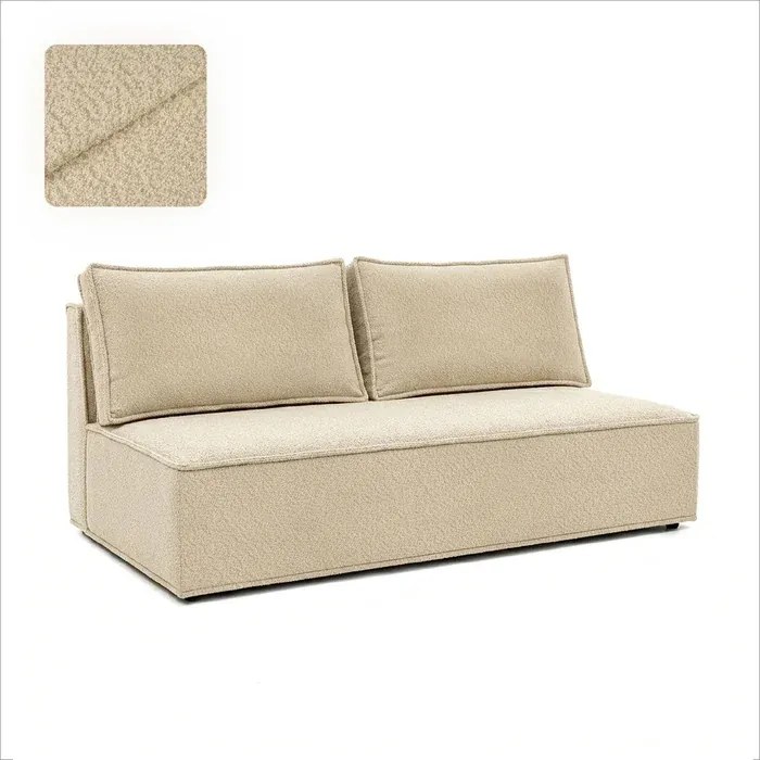 Sofa z Funkcją Spania MAVIA Beżowa Boucle Japandi