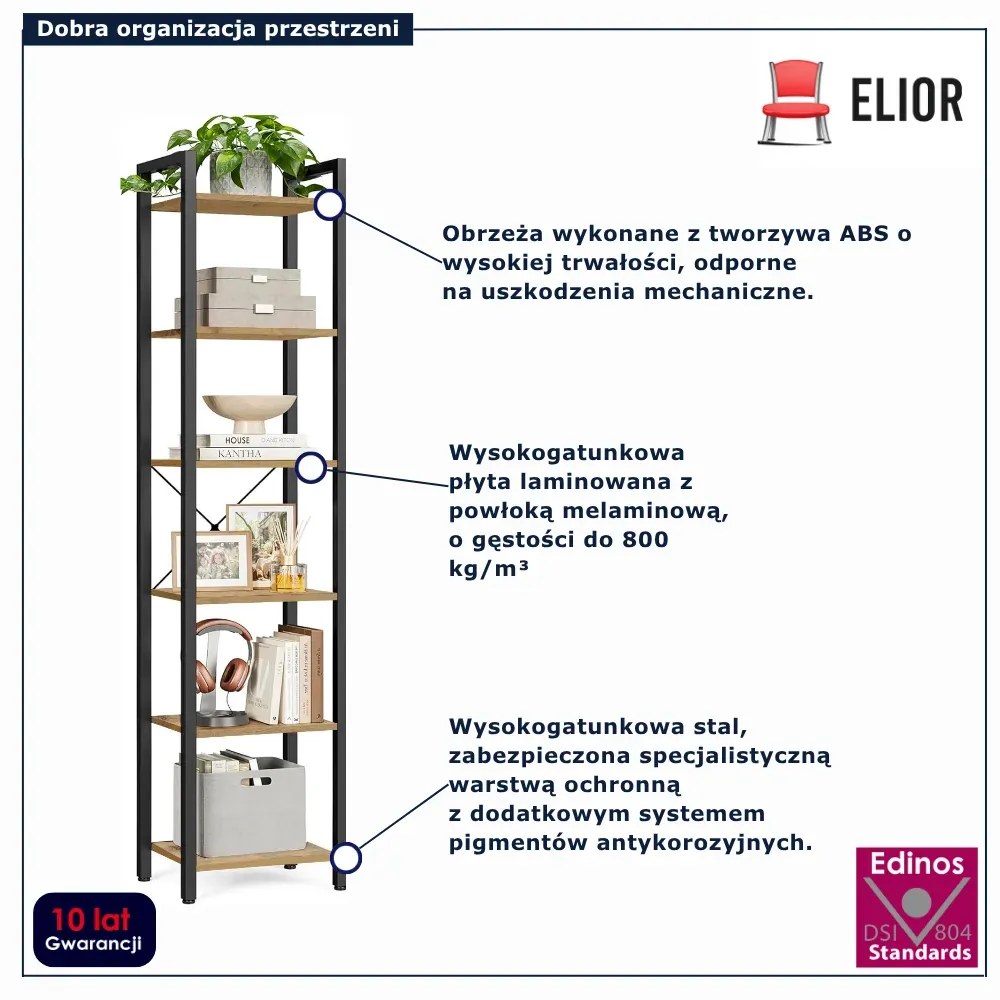 Minimalistyczny regał na książki dąb artisan - Tocador 9X