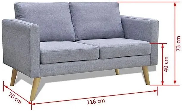 Sofa dwuosobowa Imex 2S - jasnoszara