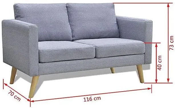 Sofa dwuosobowa Lavinia 2S - jasnoszara